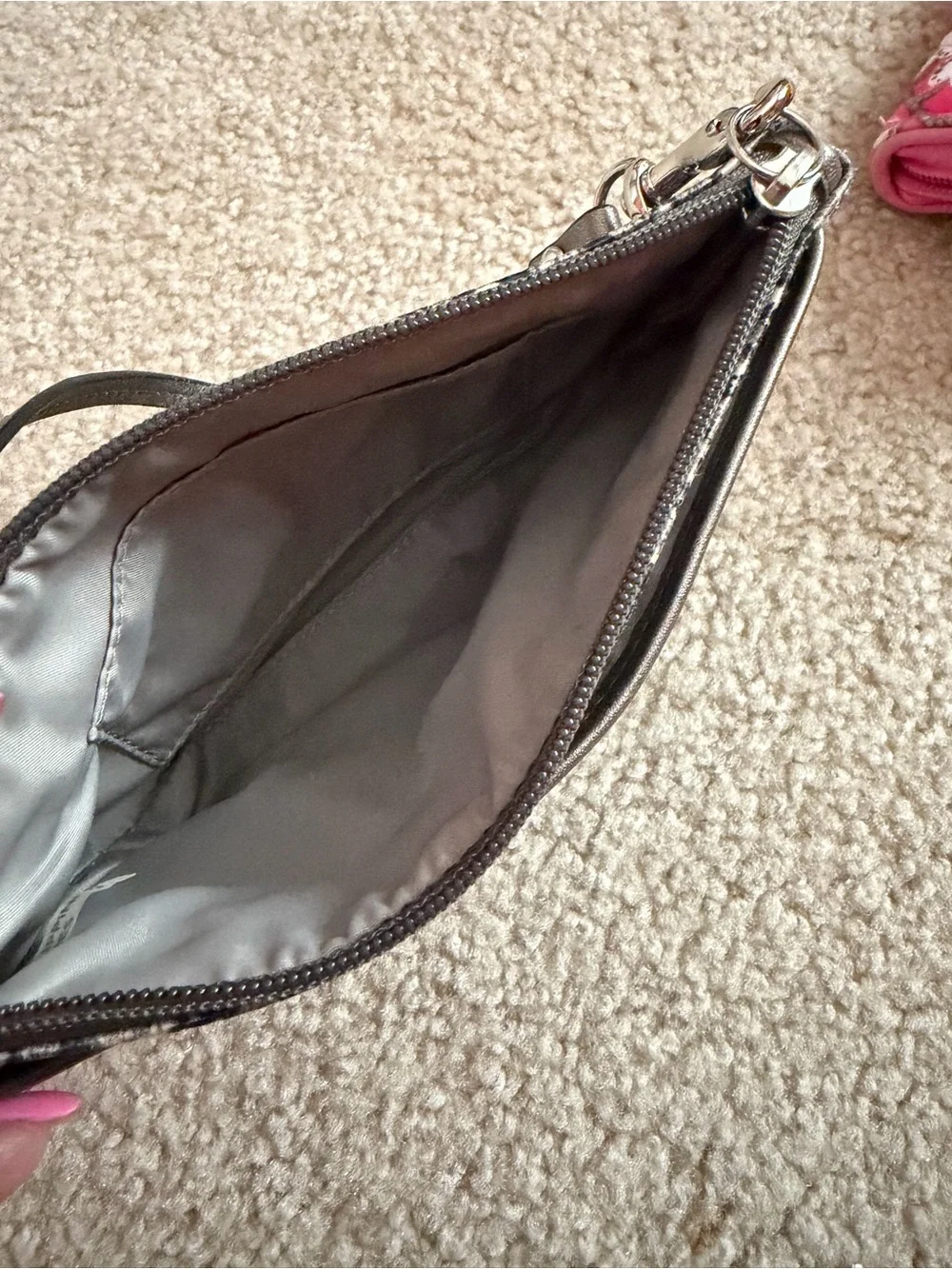 Coach Snake-Print Wristlet in Black and Cream